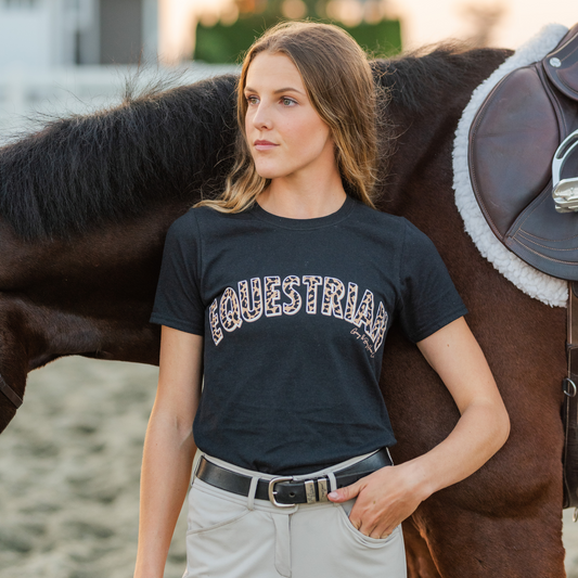 Leopard EQUESTRIAN T-Shirt - Relaxed Fit - Gray & Bay Horse Co.