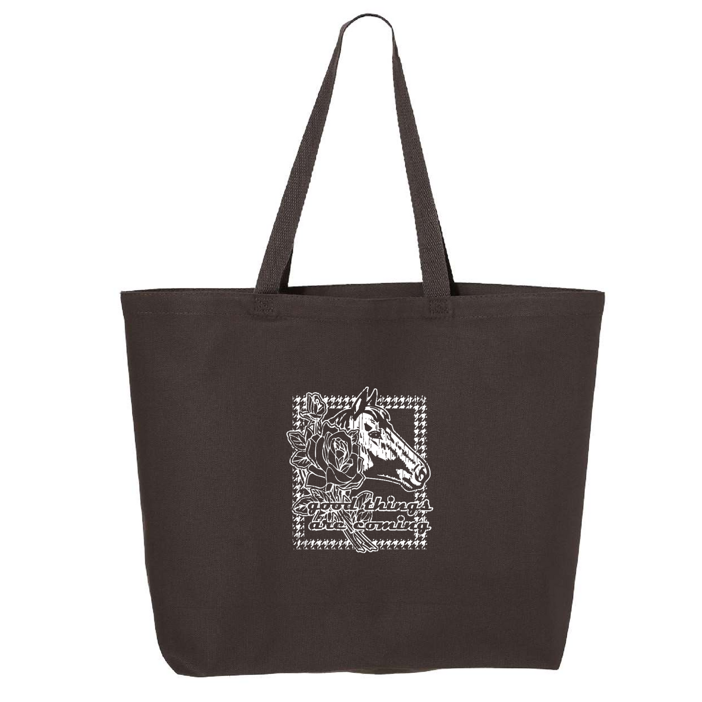 Good Things Are Coming Tote Bag | Charcoal