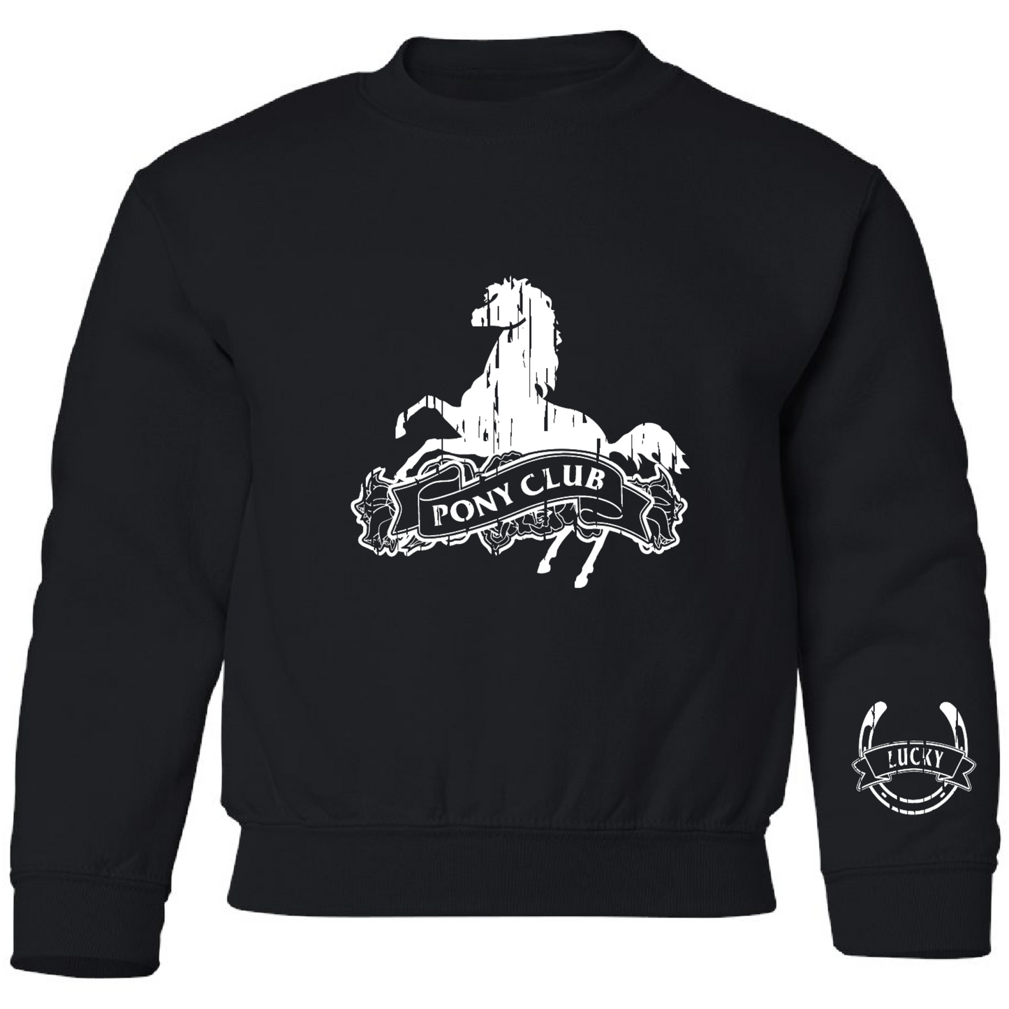 Kids Pony Club Crewneck | Onyx