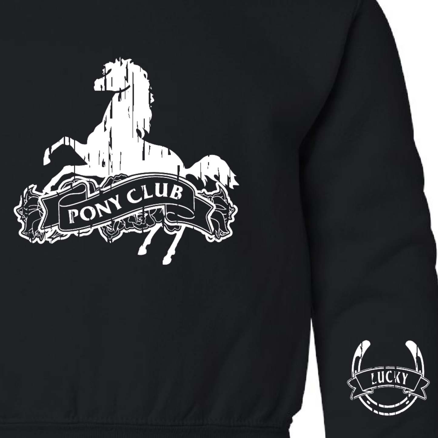 Kids Pony Club Crewneck | Onyx