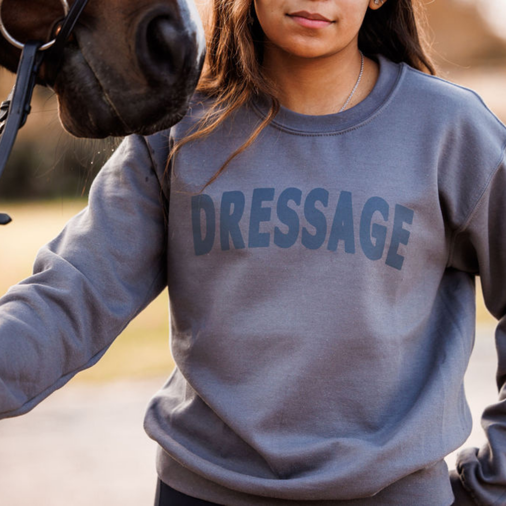 DRESSAGE Crewneck | Charcoal - Gray & Bay Horse Co.