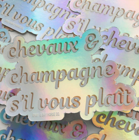 Champagne & Chevaux Sticker - Gray & Bay Horse Co.